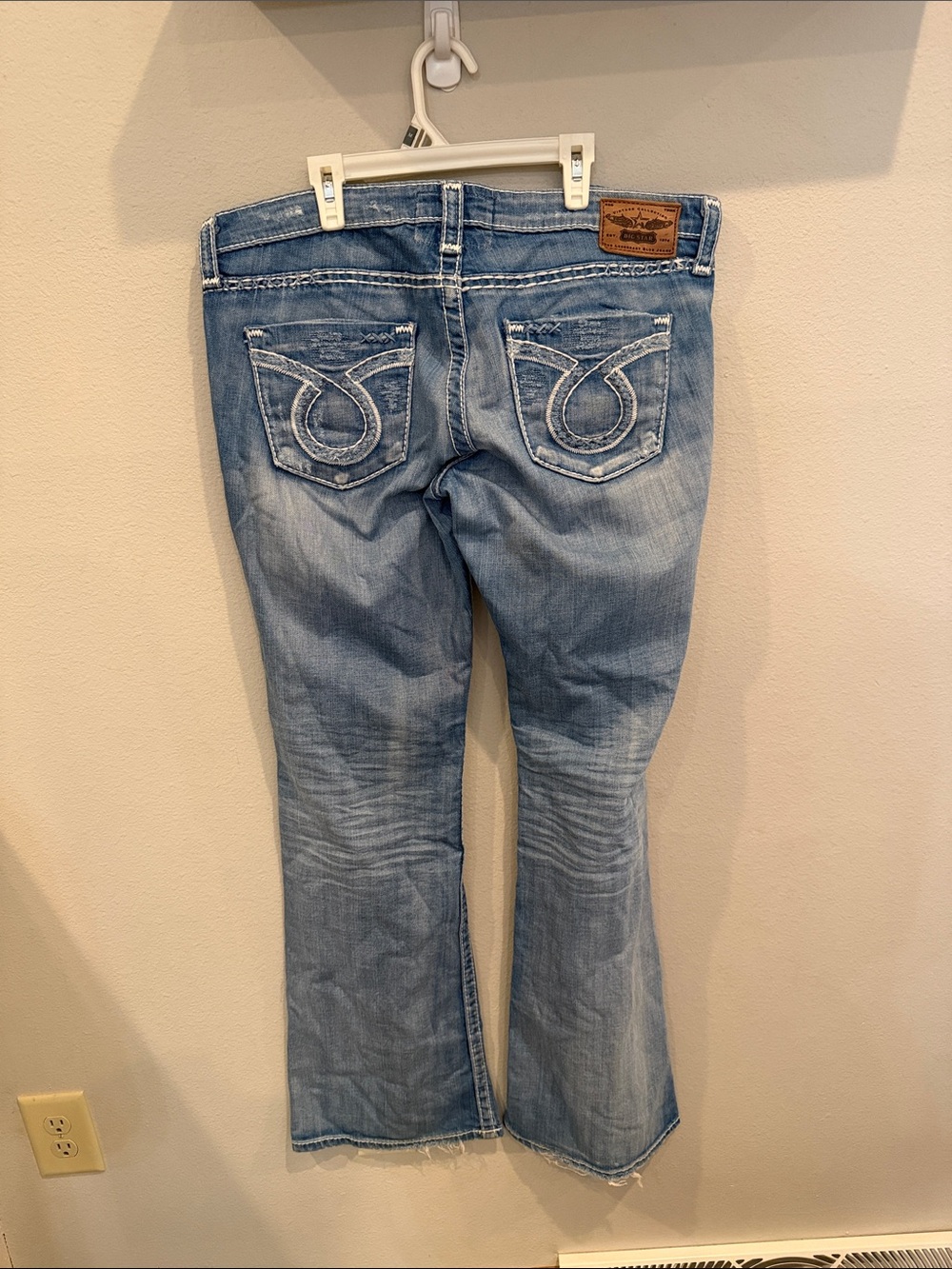 Big Star Light Blue Flared Jeans with Subtle Distressing